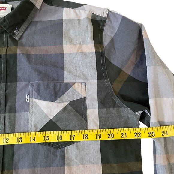 Levi's Men's Plaid Button-Down Shirt Long Sleeve Casual Wear Large  Green Gary - Picture 3 of 5